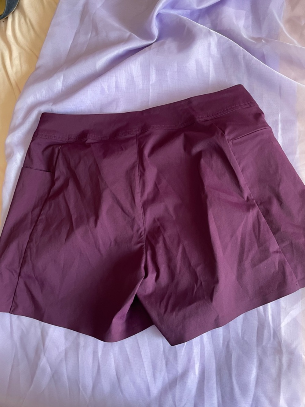 Title Nine Plum swim Shorts with Multicolor Tie - Picture 2 of 4